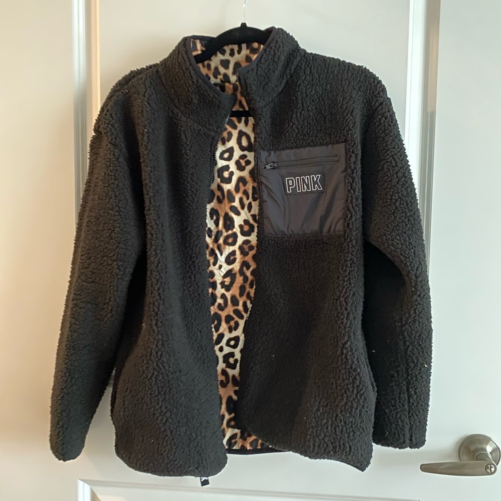 VS PINK reversible Sherpa anorak